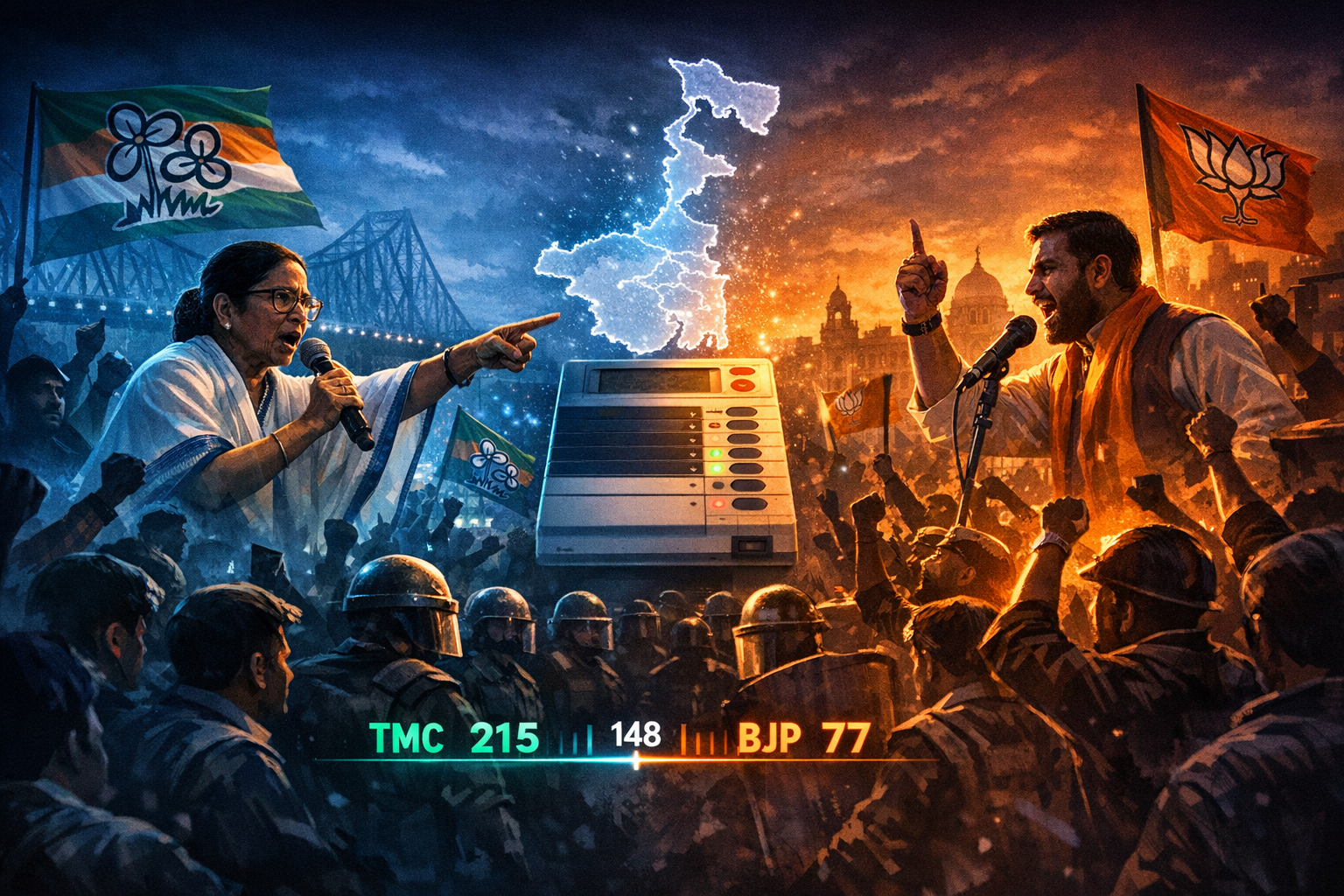 West Bengal's Assembly Polls Pit Trinamool Against BJP in High-Stakes Battle